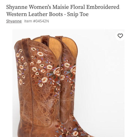 Shyanne Floral Embroidered Tan Heeled Boots - Picture 6 of 7